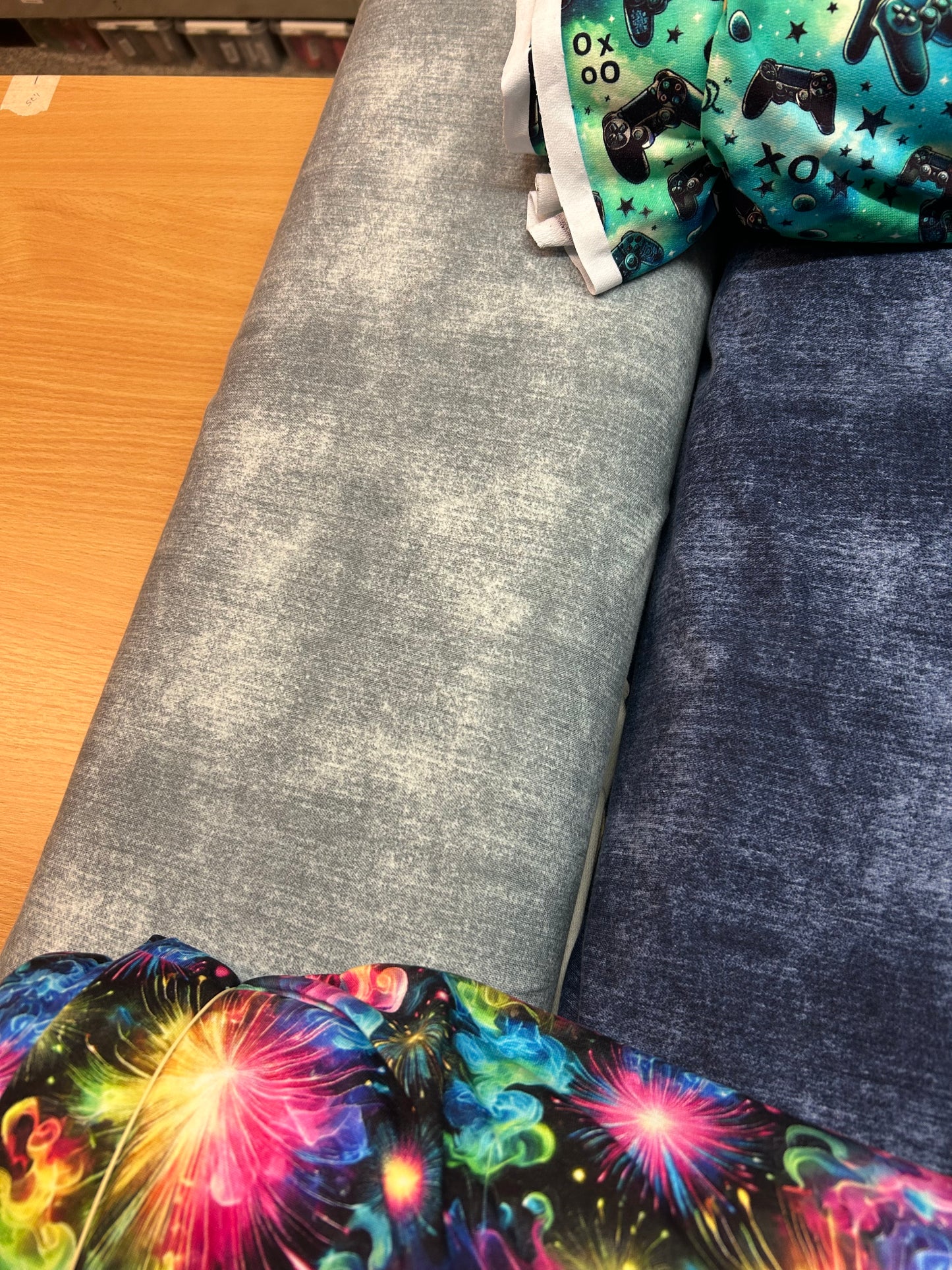 French Terry - Jeans Look skyblue (lys lyseblå)