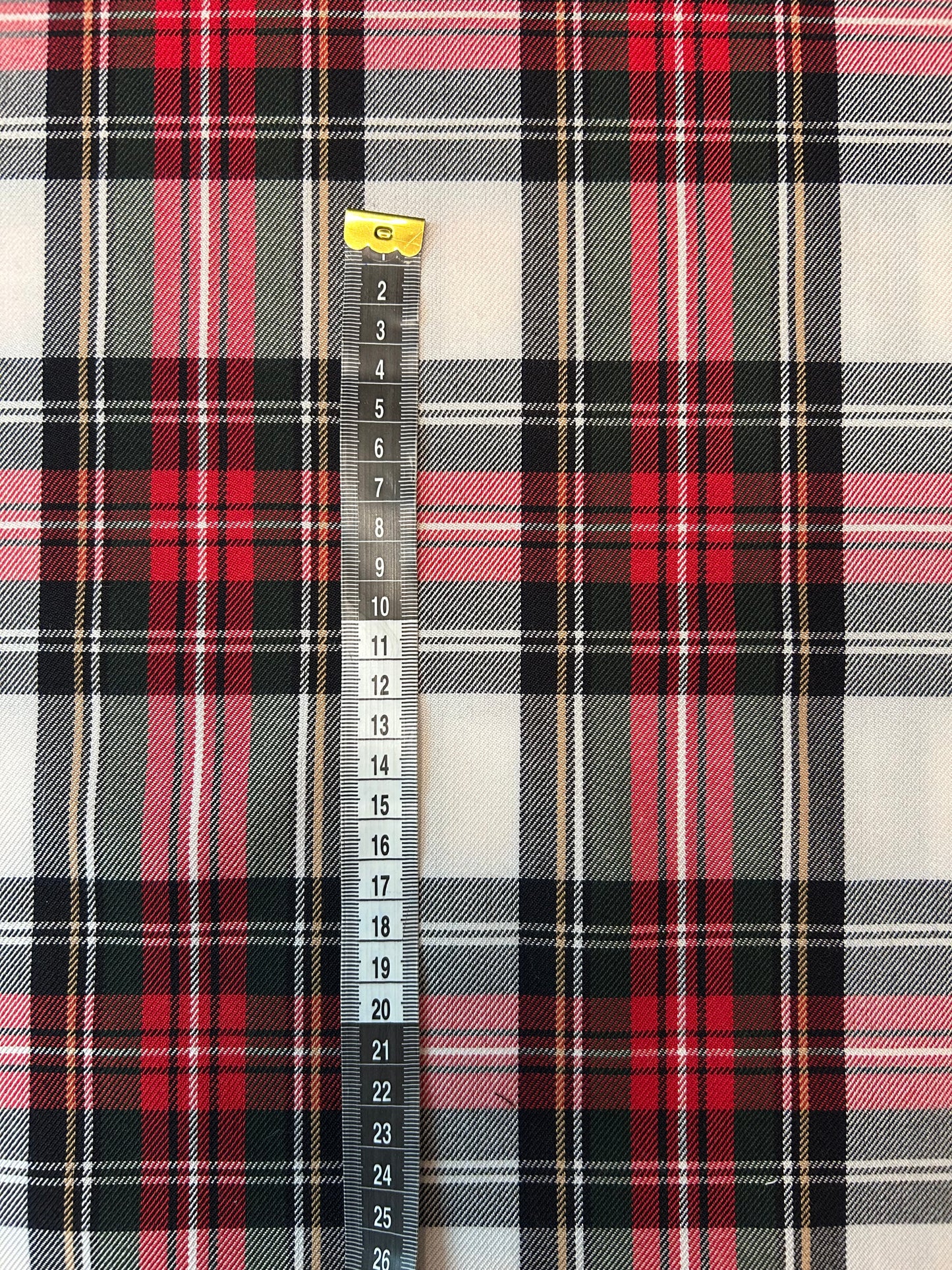 Skotskternet rødt hvid stof - Tartan Stof