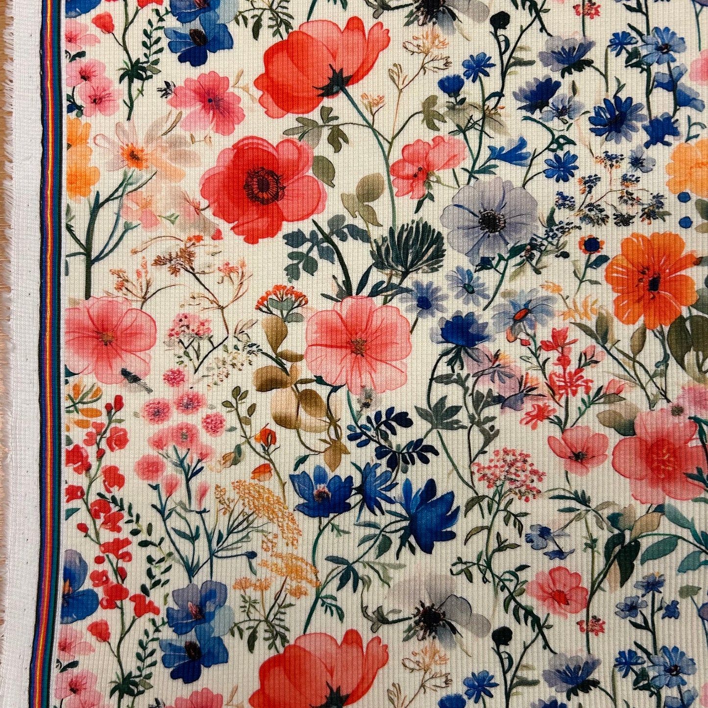 Forårsblomster - Rib Jersey