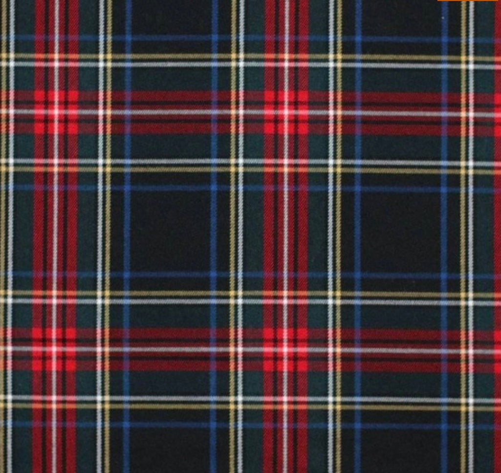 Skotskternet rødt sort stof - Tartan Stof