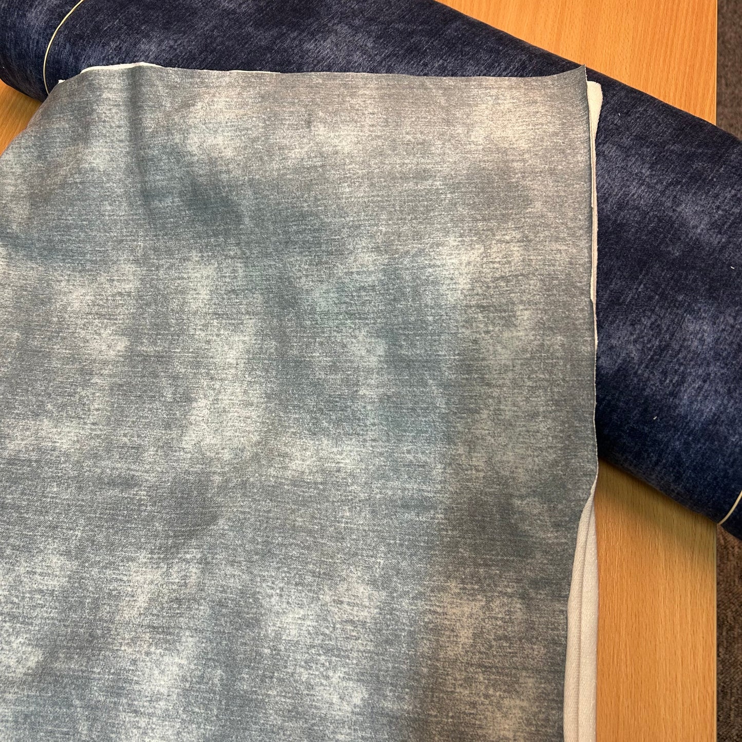 French Terry - Jeans Look skyblue (lys lyseblå)