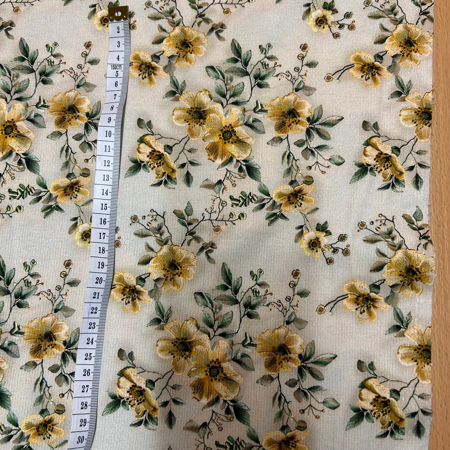 Gule elegante blomster - Rib Jersey