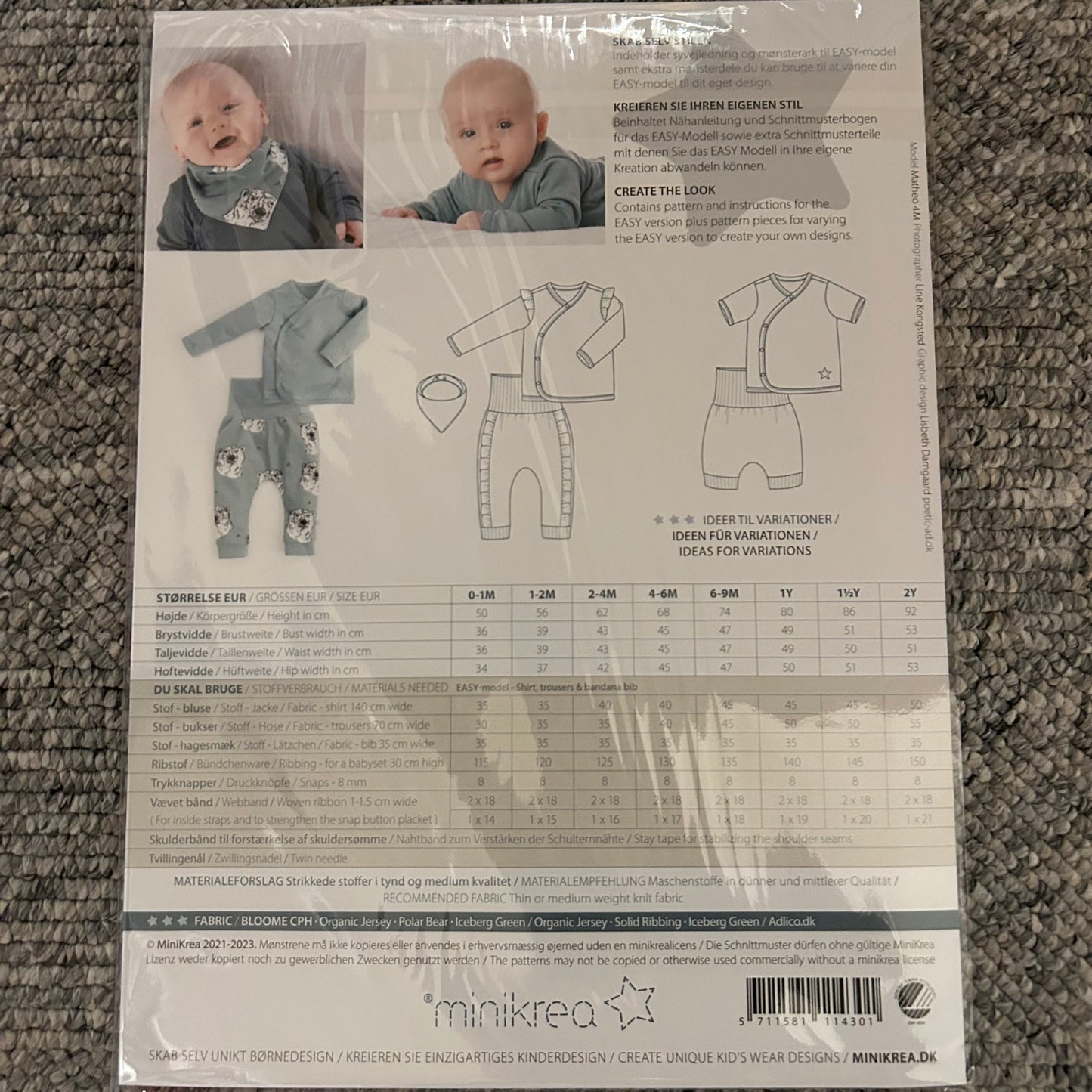 Minikrea Babysæt med hagesmæk 11430