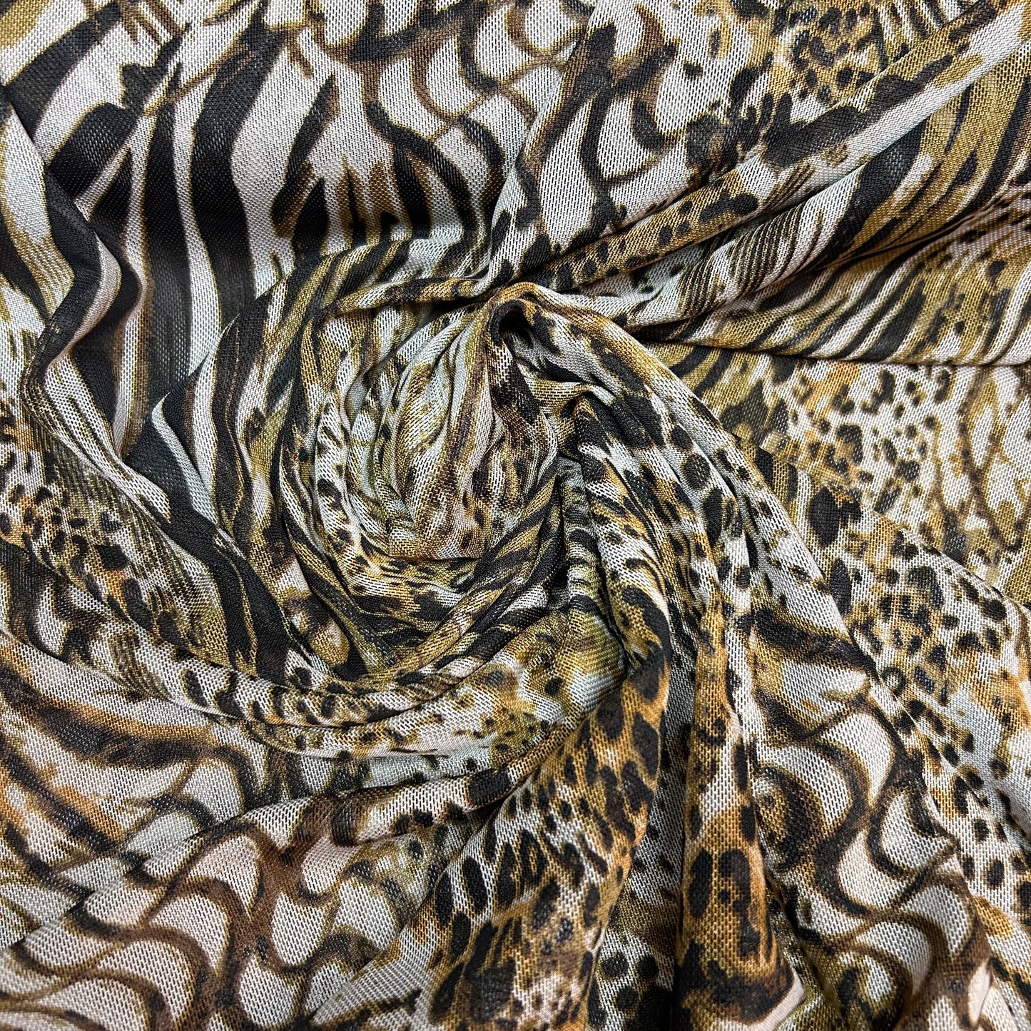 Mesh - Dyreprint i brune nuancer