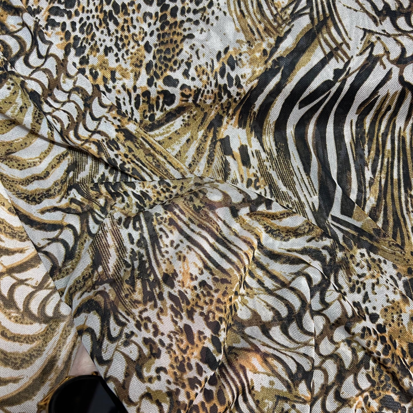 Mesh - Dyreprint i brune nuancer