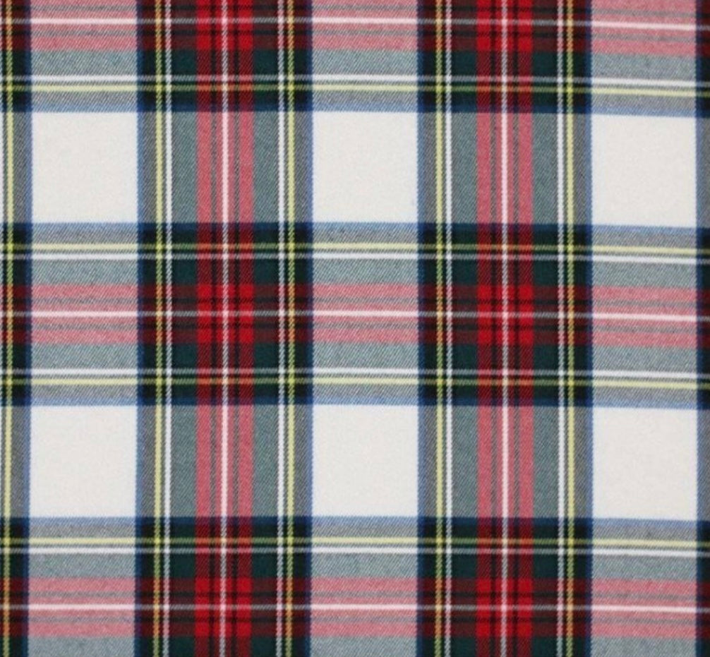 Skotskternet rødt hvid stof - Tartan Stof