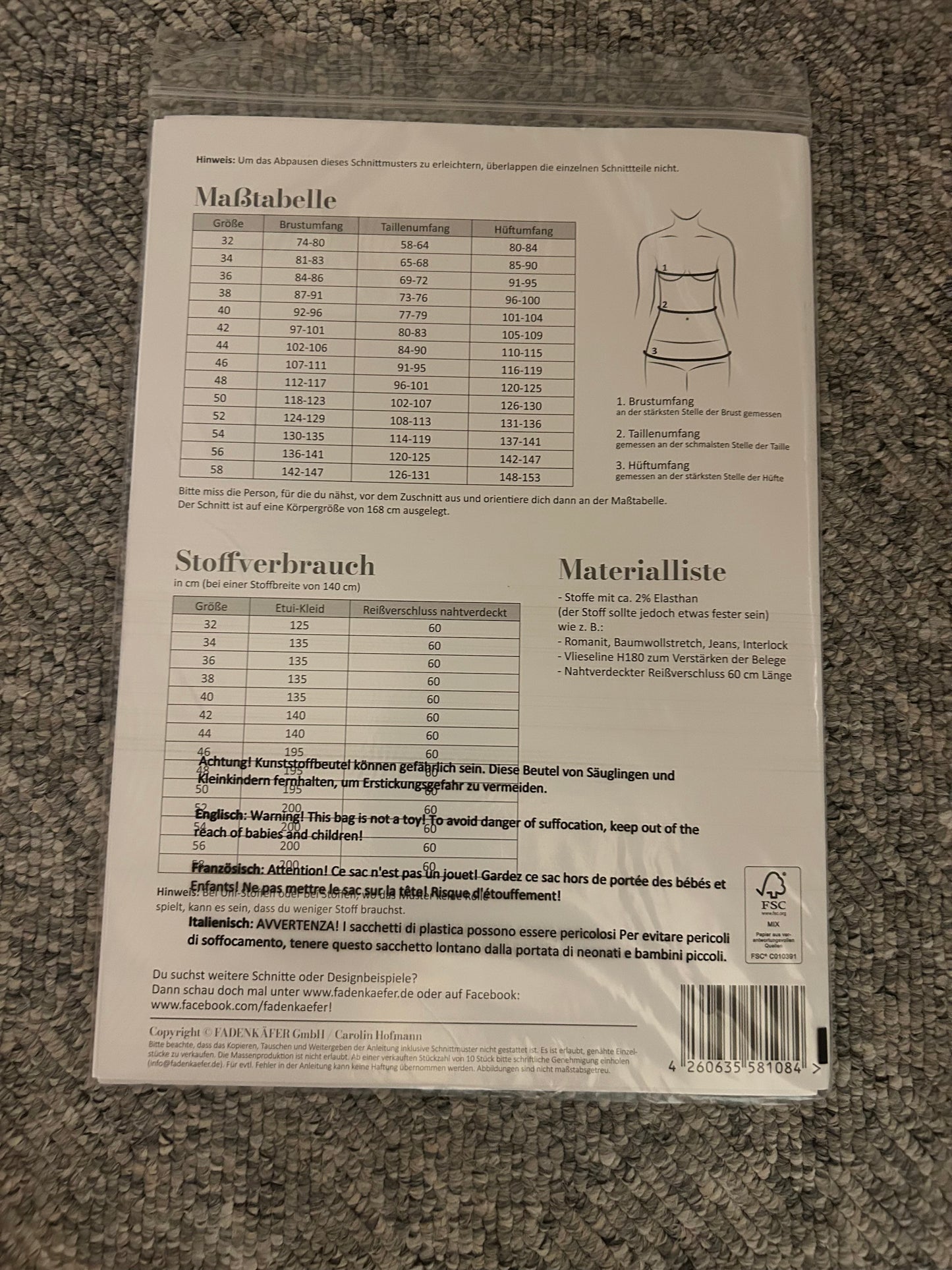 Etui-Kleid Damen - Fadenkäfer