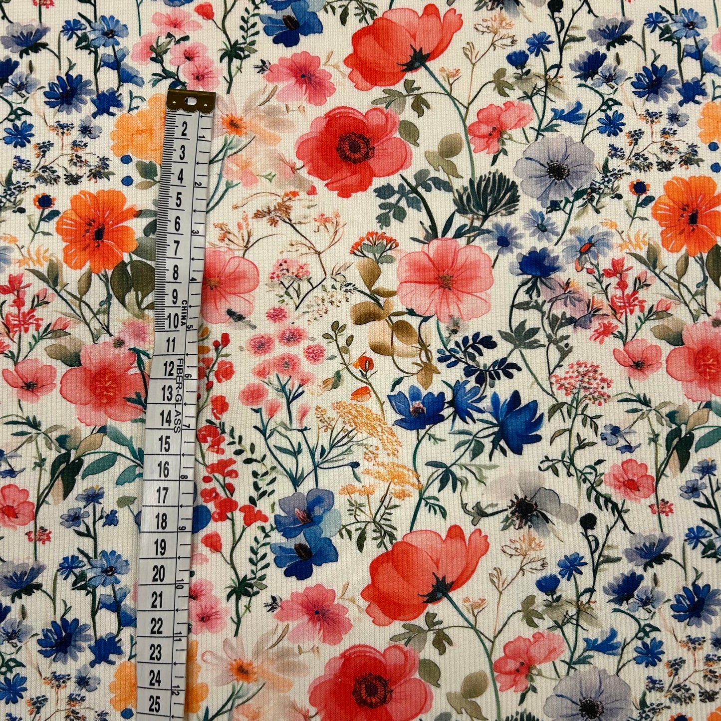 Forårsblomster - Rib Jersey