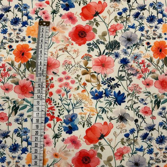 Forårsblomster - Rib Jersey