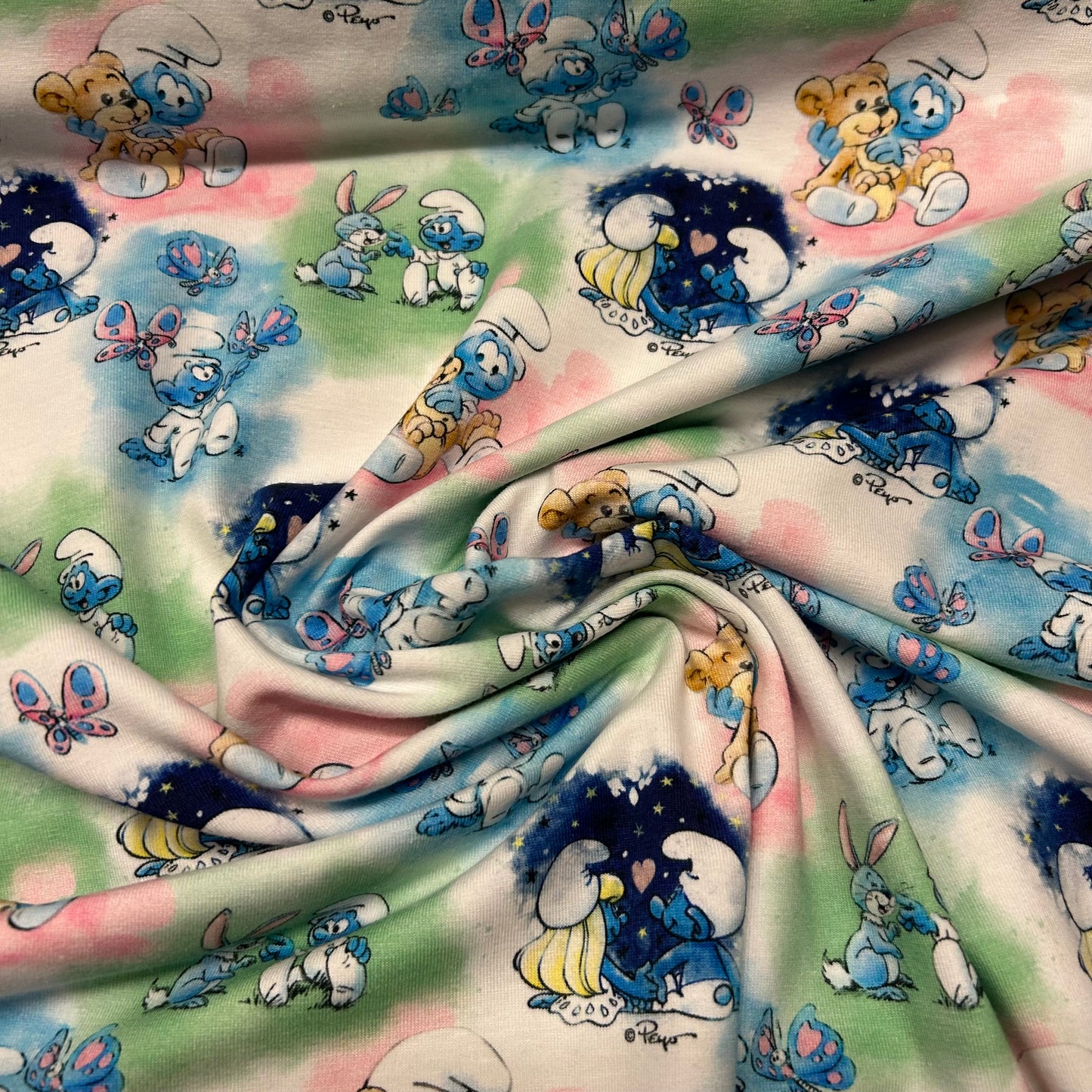 Smølferne - Bomuldsjersey (Licensprint)