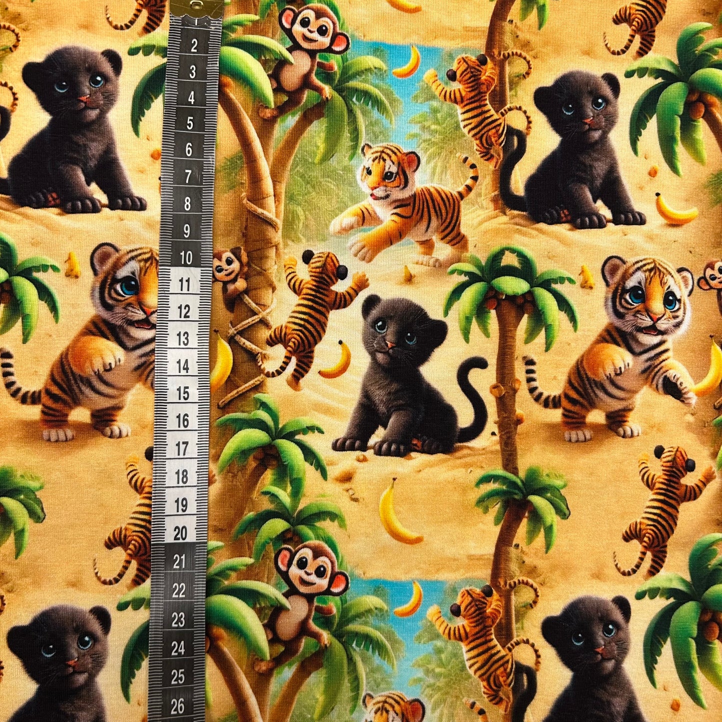 Søde jungle dyrebørn - Bomuldsjersey