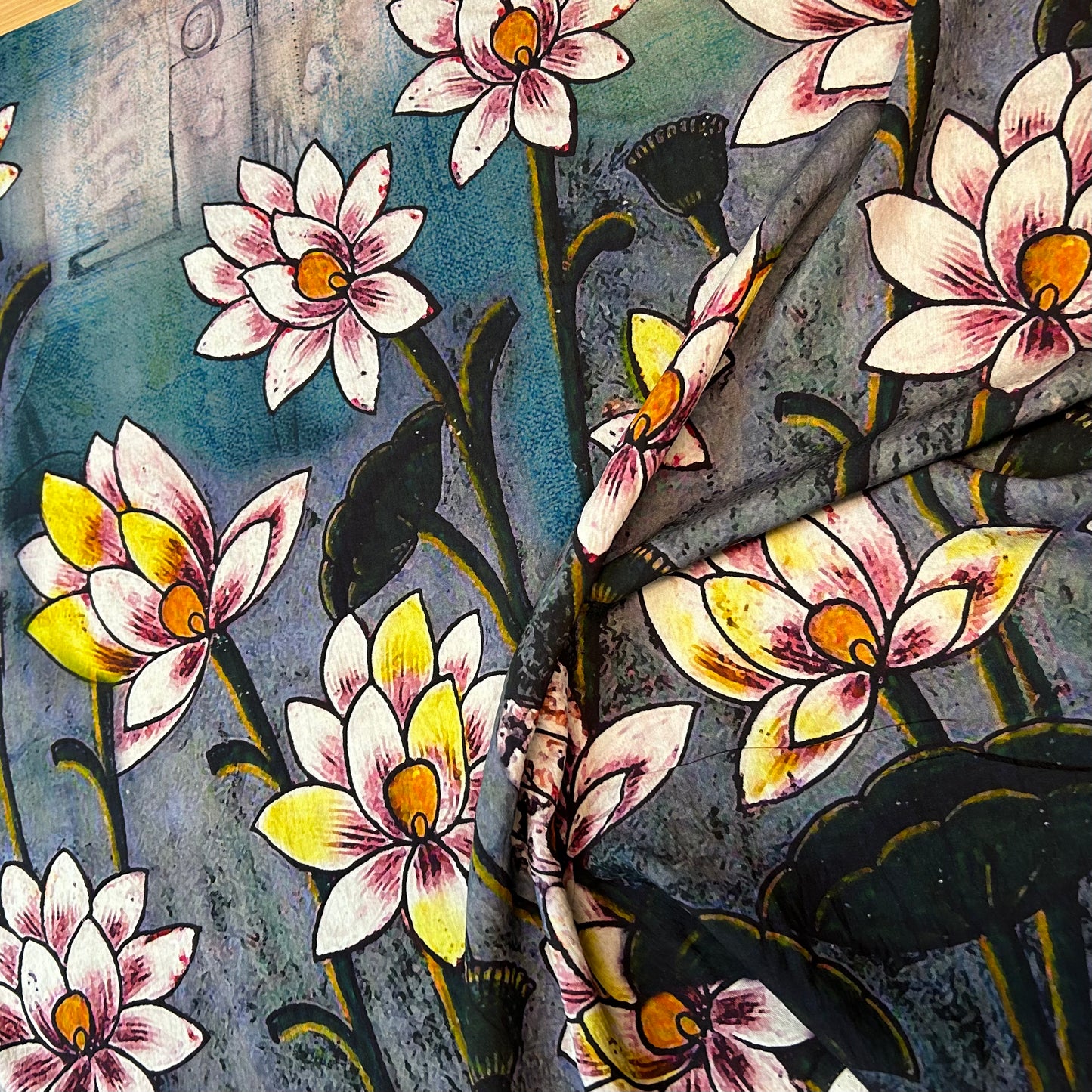 Blomster billede (panel lignede tryk)- Viskose