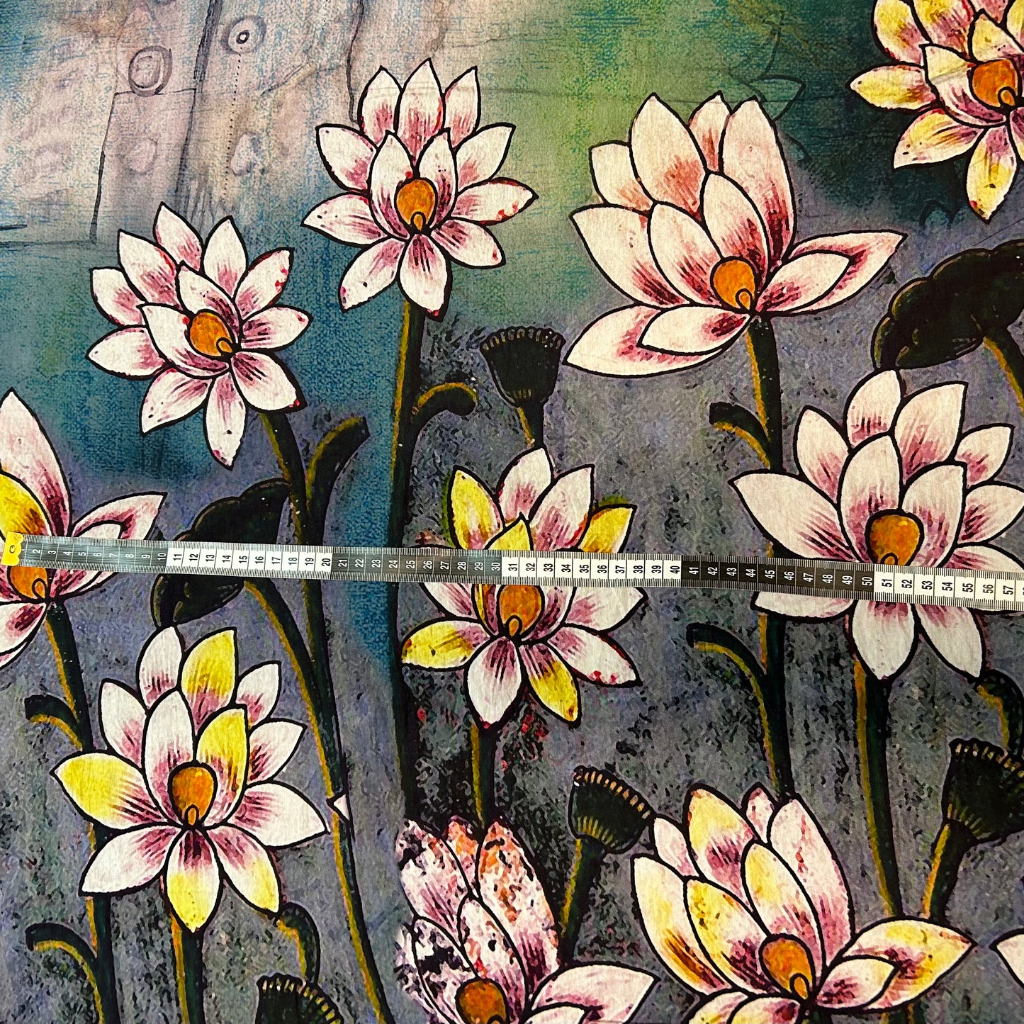 Blomster billede (panel lignede tryk)- Viskose