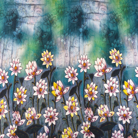 Blomster billede (panel lignede tryk)- Viskose