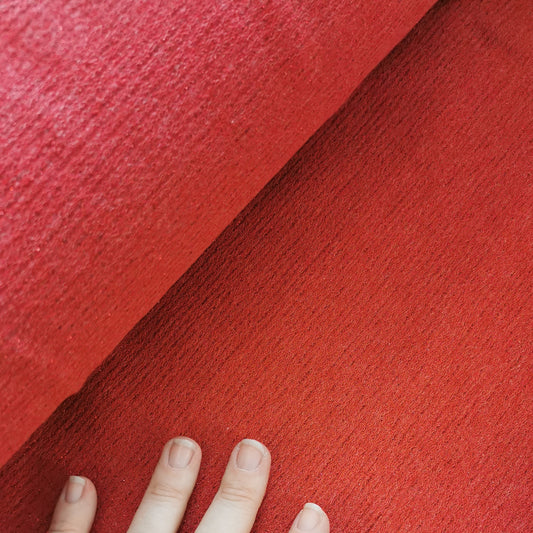Rød med lurex tråd - French Terry