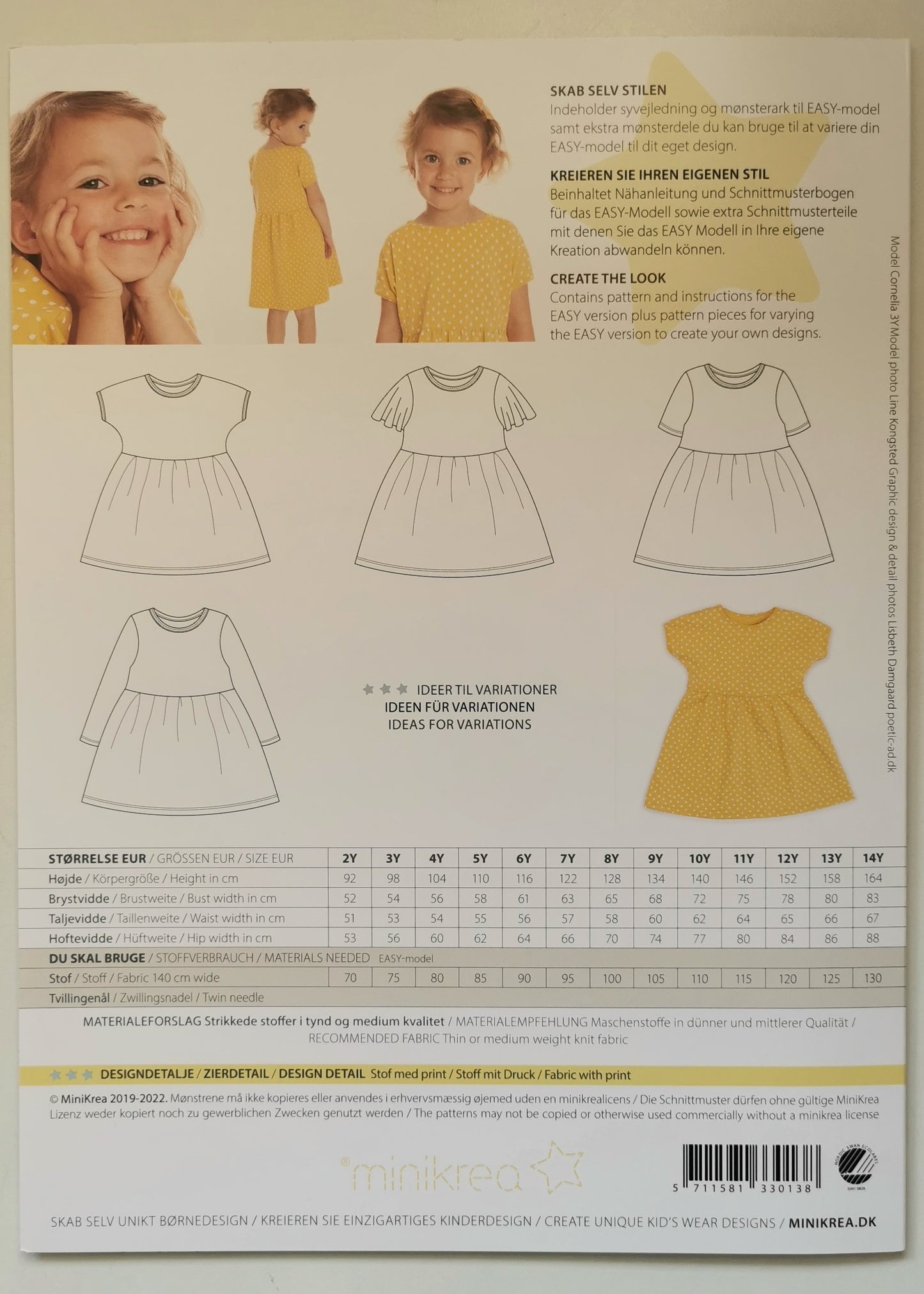 Minikrea Kjole med skørt 33013
