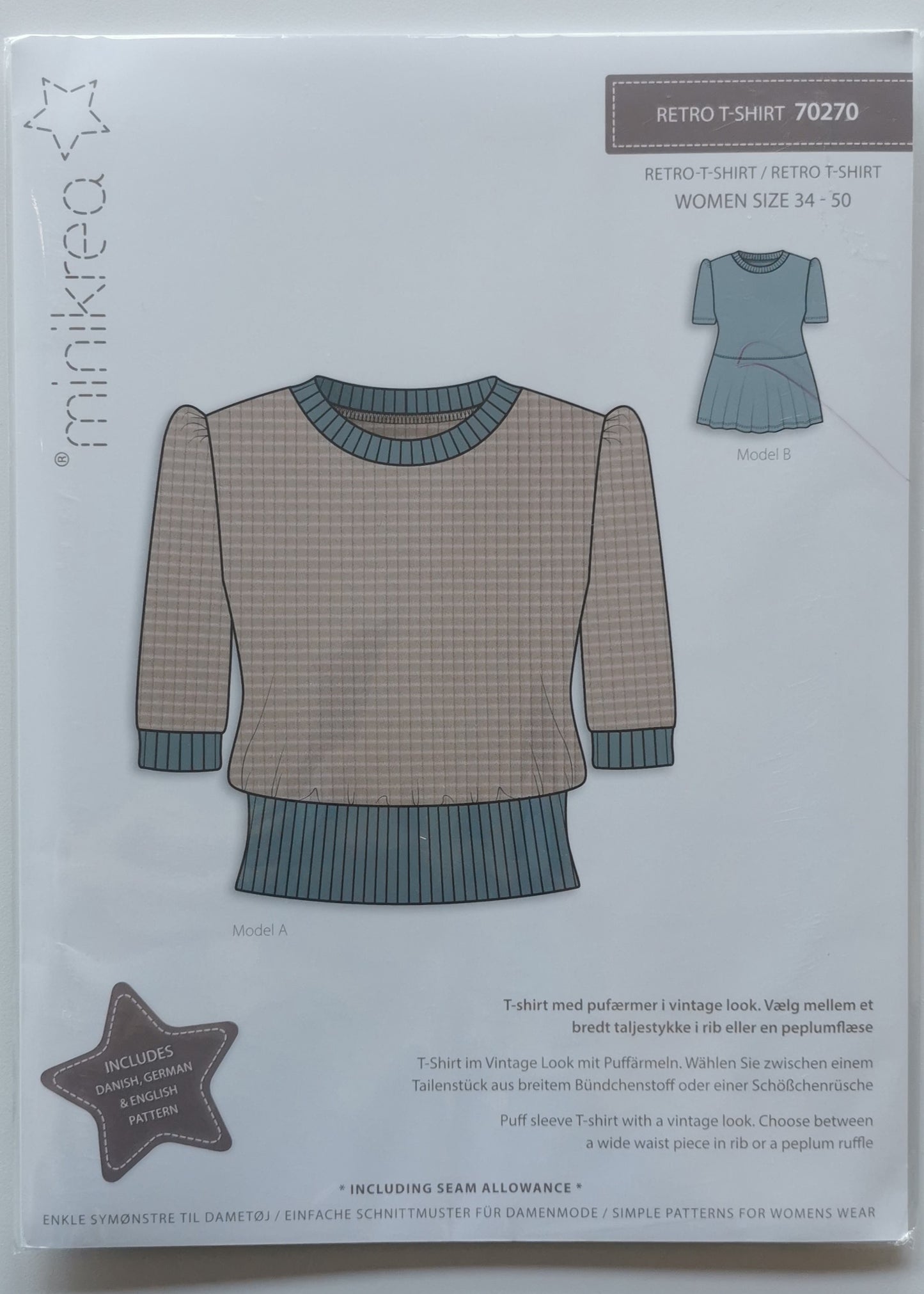 Minikrea Retro T-shirt str. 34-50 70270