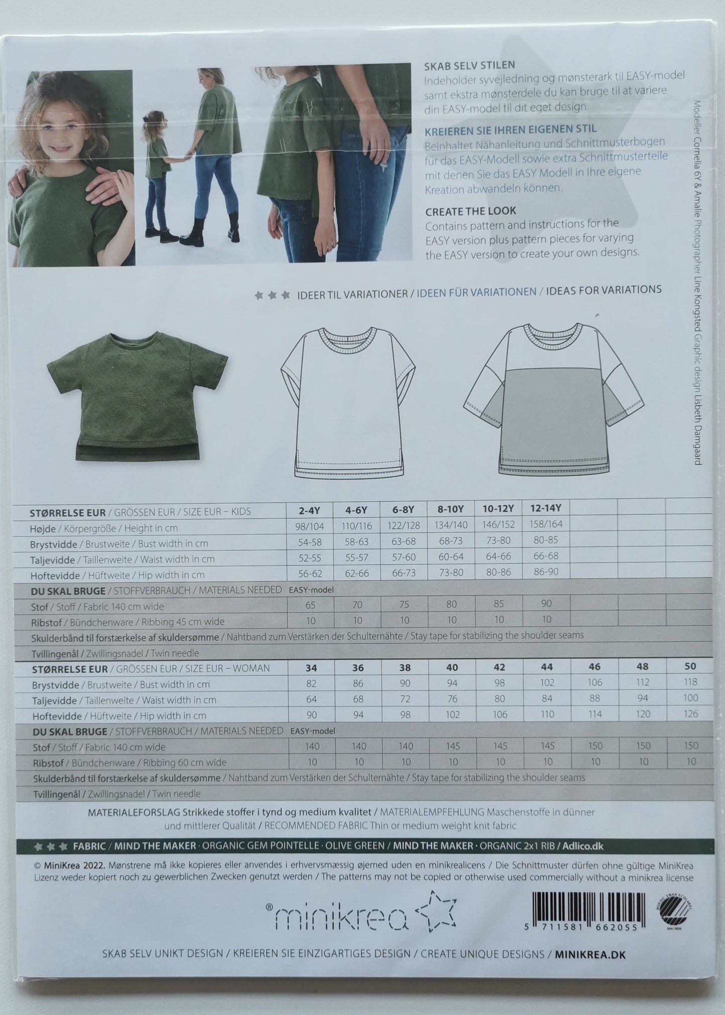Minikrea Boxy t-shirt str. 2-14 år og 34-50 66205