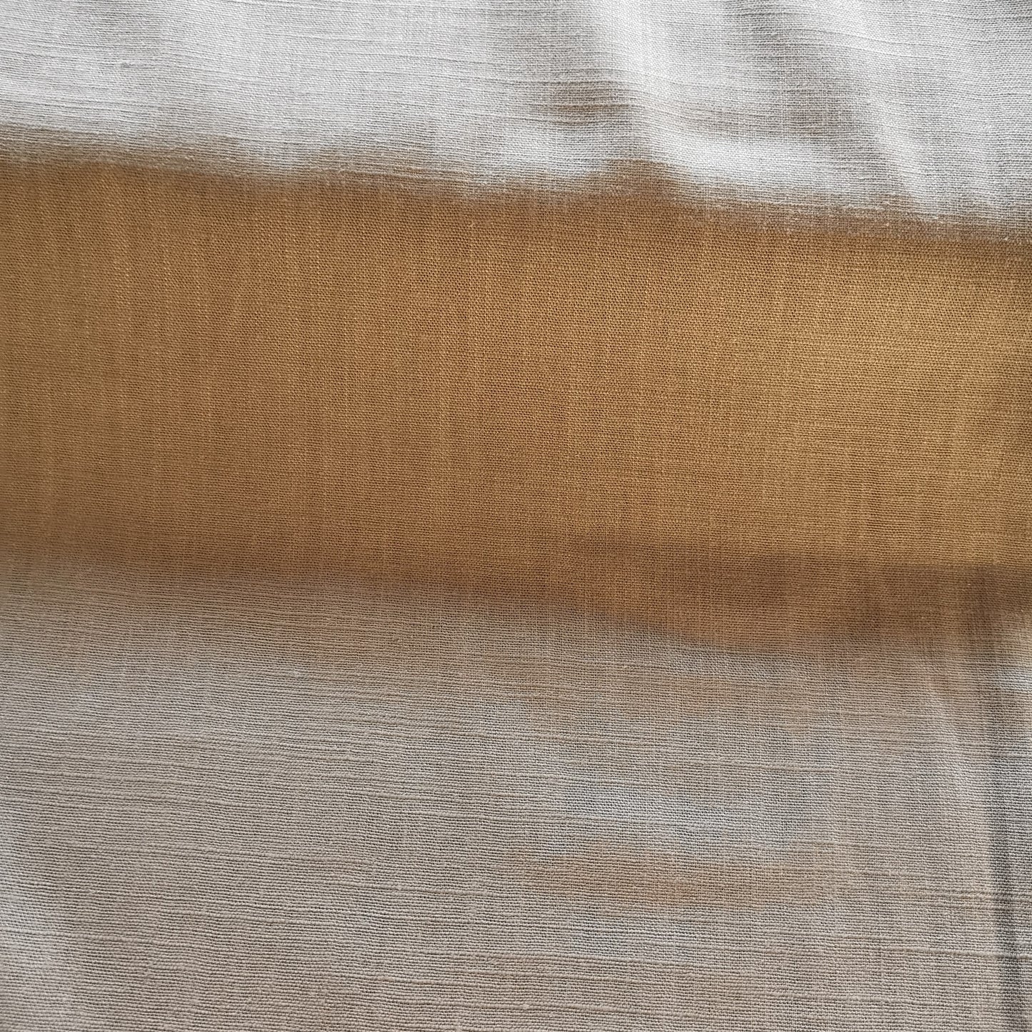 Mørk beige ensfarvet - Hør