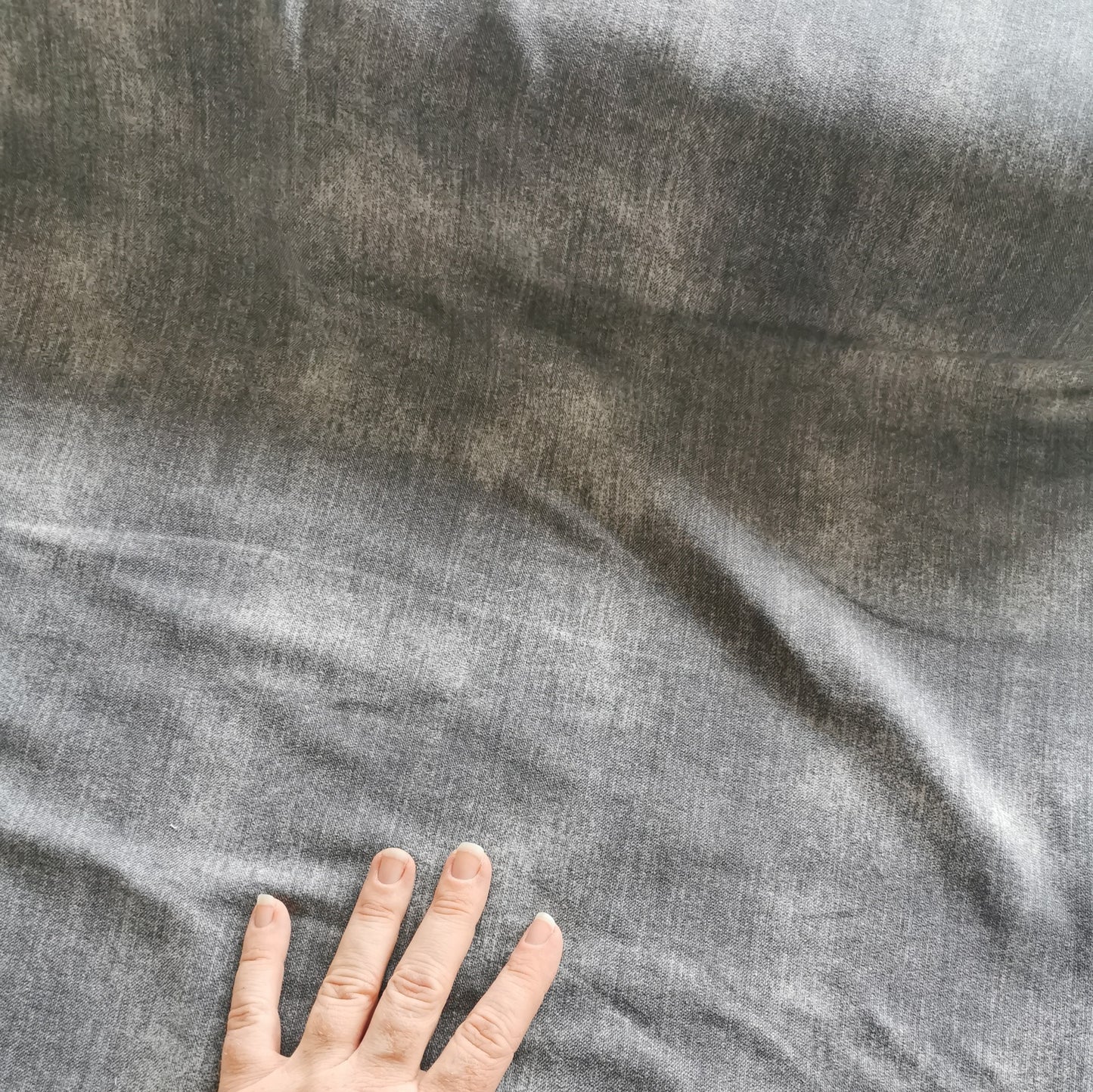 French Terry - Jeans Look Lys Grå