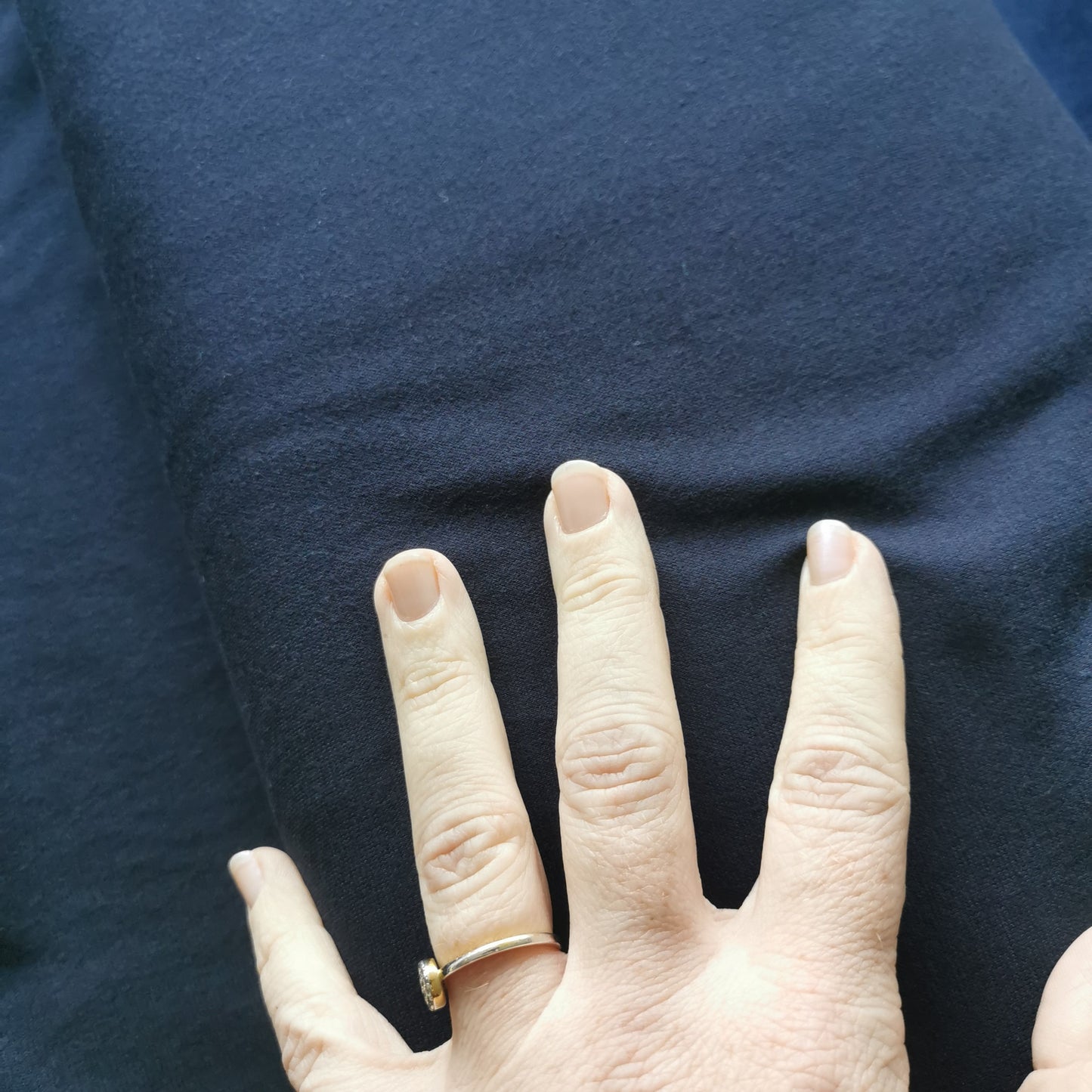 Navy blå (stræk på tværs) - 100% bomuld