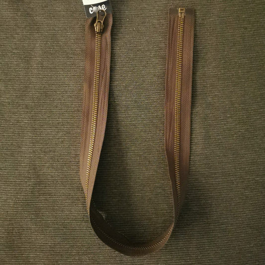Delbar lynlås 6 mm 60 cm Brun