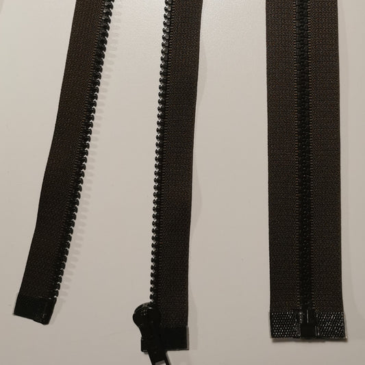 Delbar lynlås 6mm 50 cm Brun