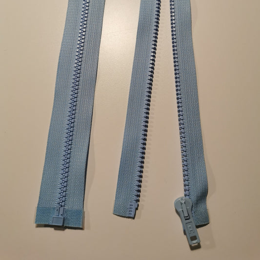 Delbar lynlås 6mm 45 cm Lyseblå