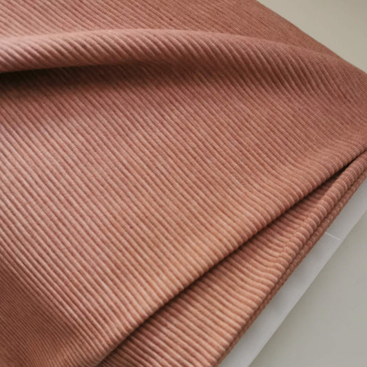 Gammel Pink melange - Ottoman Rib Jerseystof