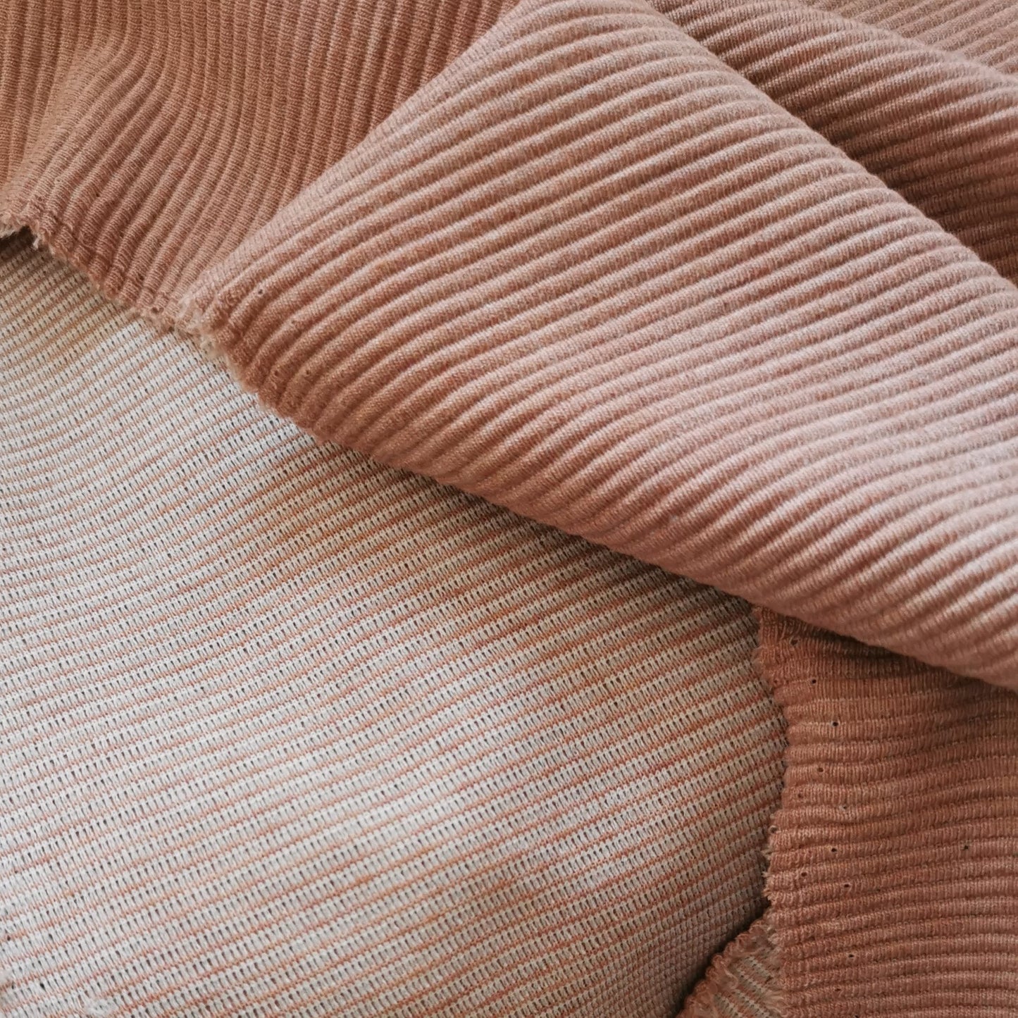 Gammel Pink melange - Ottoman Rib Jerseystof