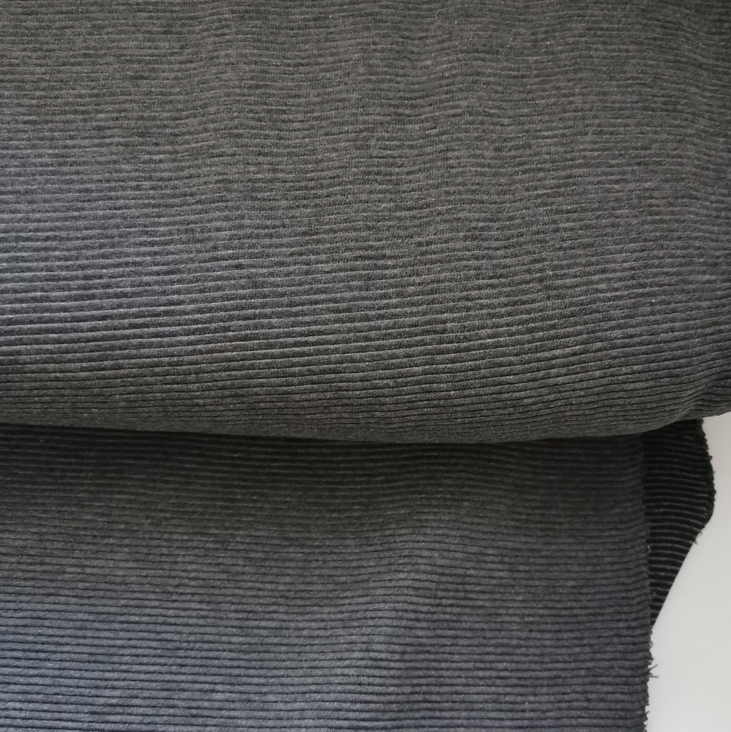 Mørkegrå melange - Ottoman Rib Jerseystof