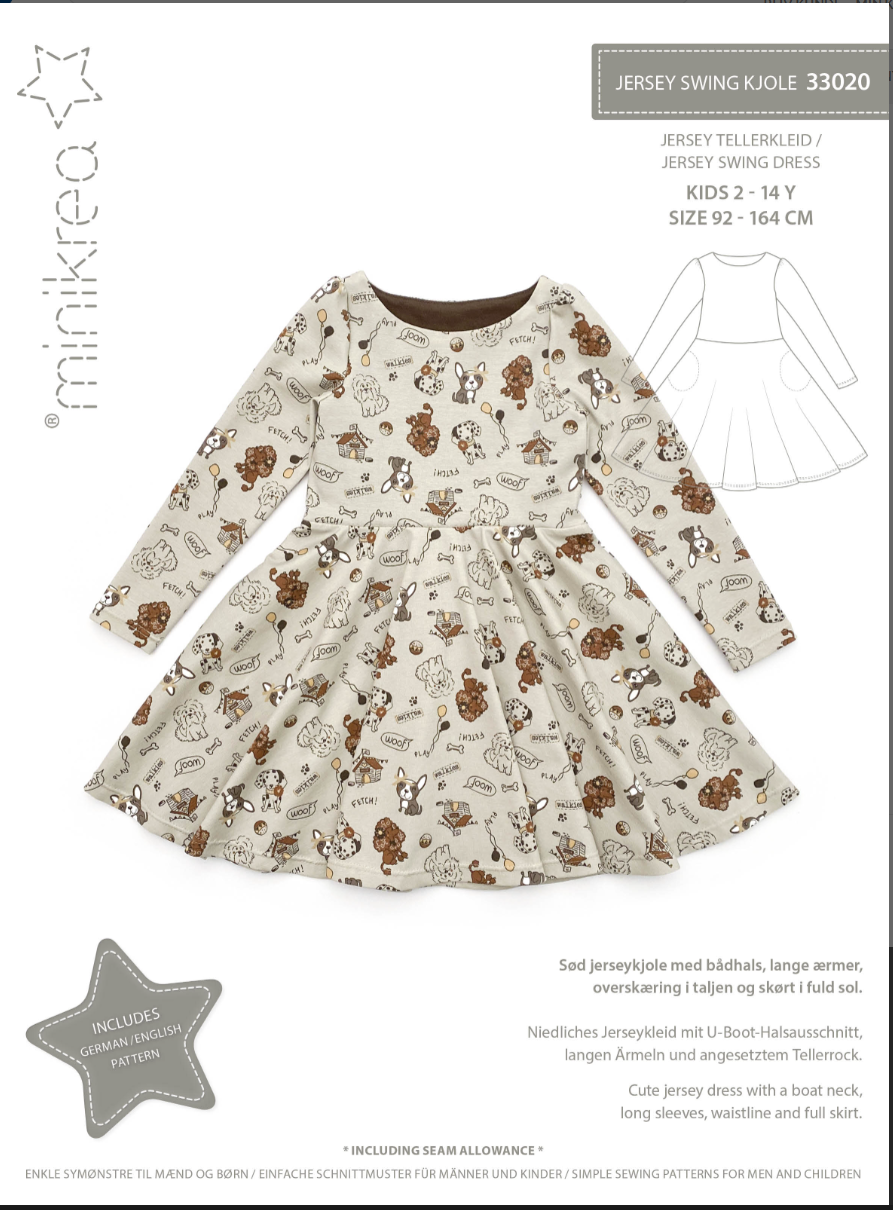 Minikrea Jerseykjole med sving 33020