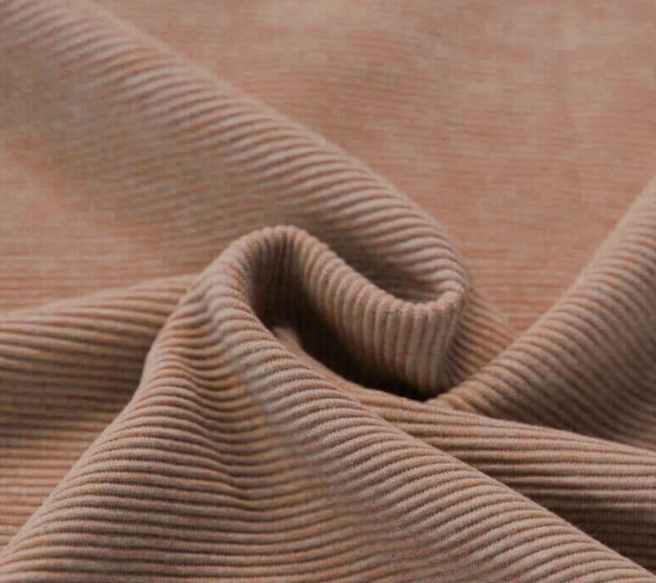 Gammel Pink melange - Ottoman Rib Jerseystof