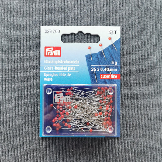 Glasnåle 35x0,4mm i rød (5 gram) Prym