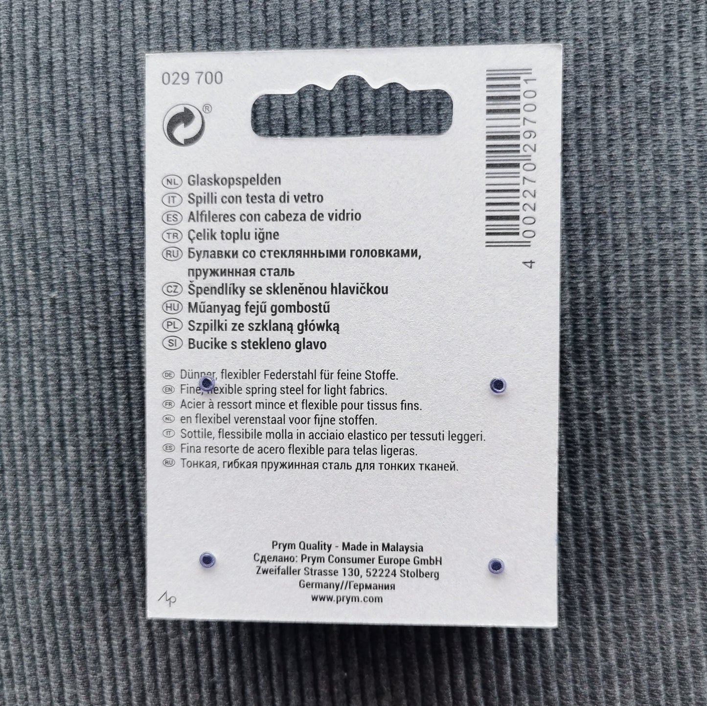 Glasnåle 35x0,4mm i rød (5 gram) Prym