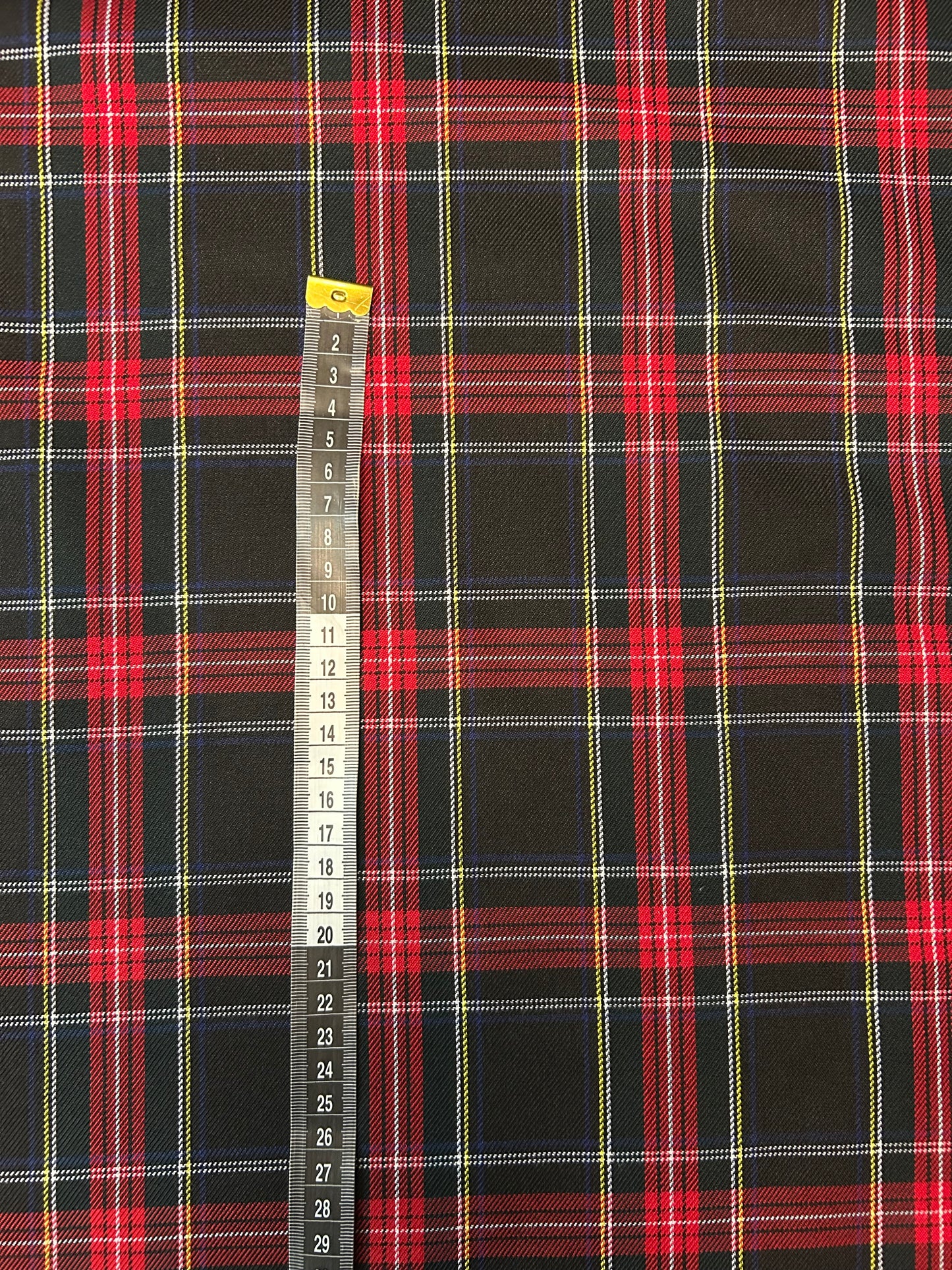 Skotskternet rødt sort stof - Tartan Stof