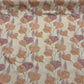 Lilla og beige blomster - Bomuldsjersey