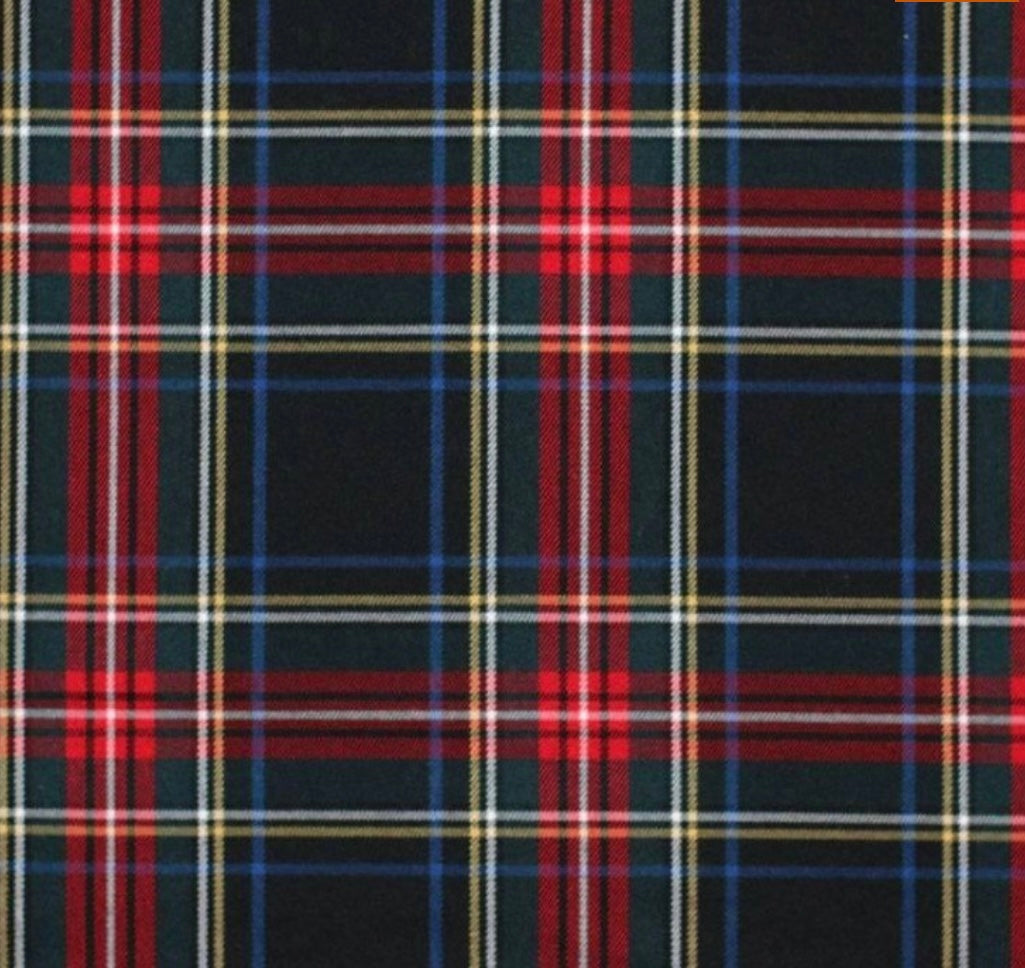 Skotskternet rødt sort stof - Tartan Stof