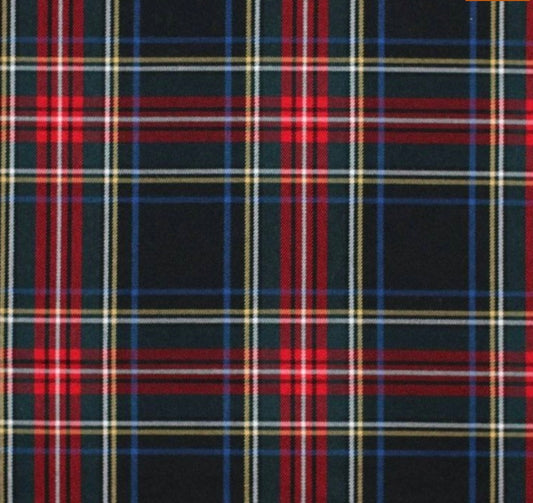 Skotskternet rødt sort stof - Tartan Stof