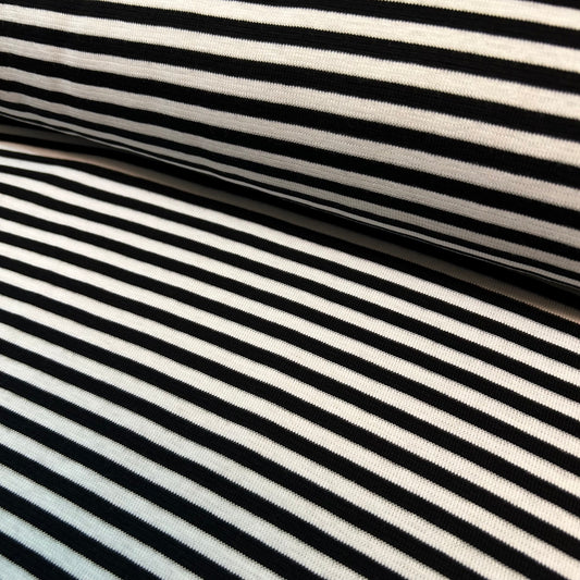 Stribet sort/hvid - Rib