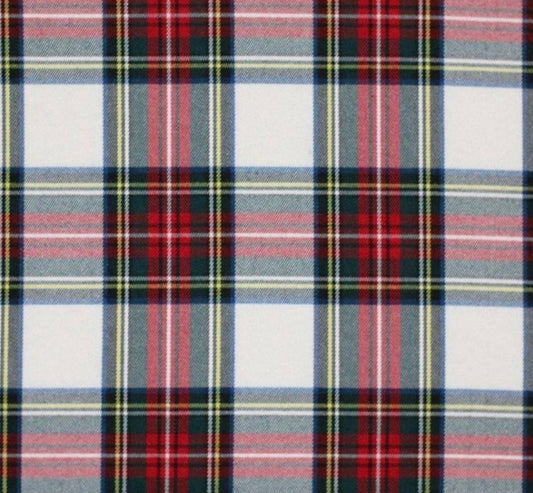 Skotskternet rødt hvid stof - Tartan Stof