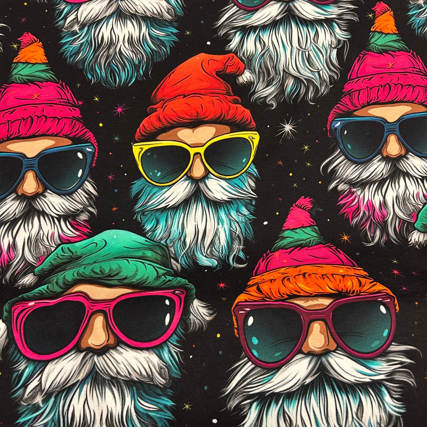 Farverige julemænd - Bomuldsjersey