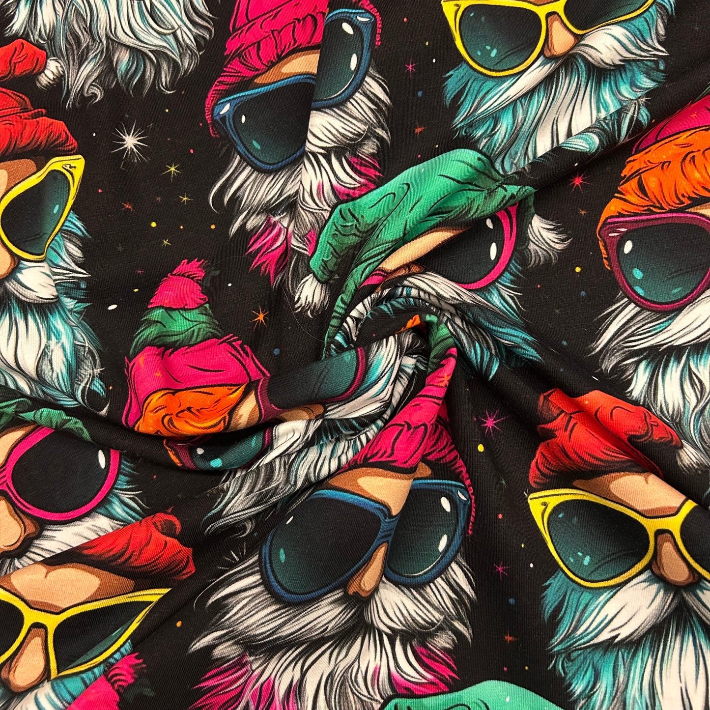 Farverige julemænd - Bomuldsjersey