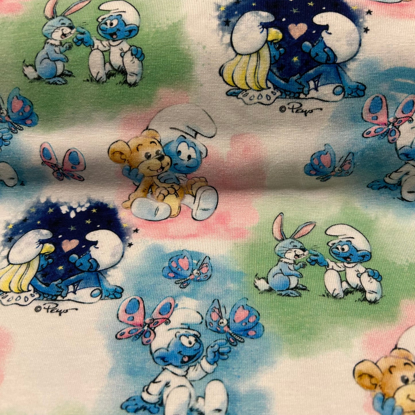 Smølferne - Bomuldsjersey (Licensprint)