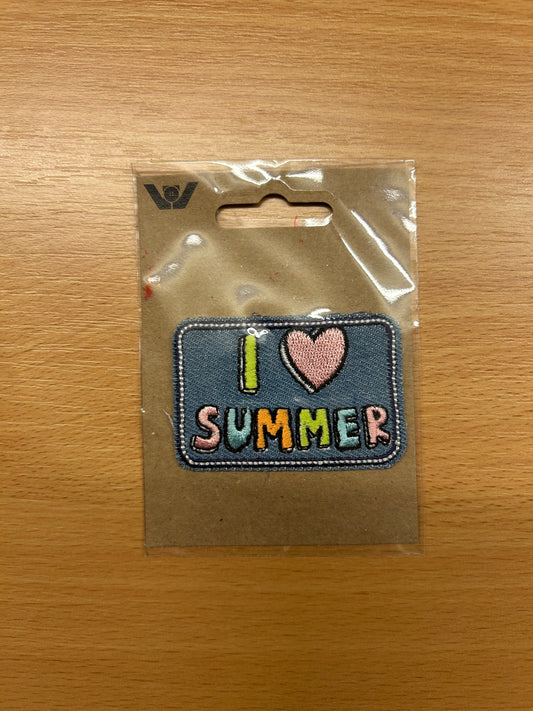 Strygemærker I Love summer på denim