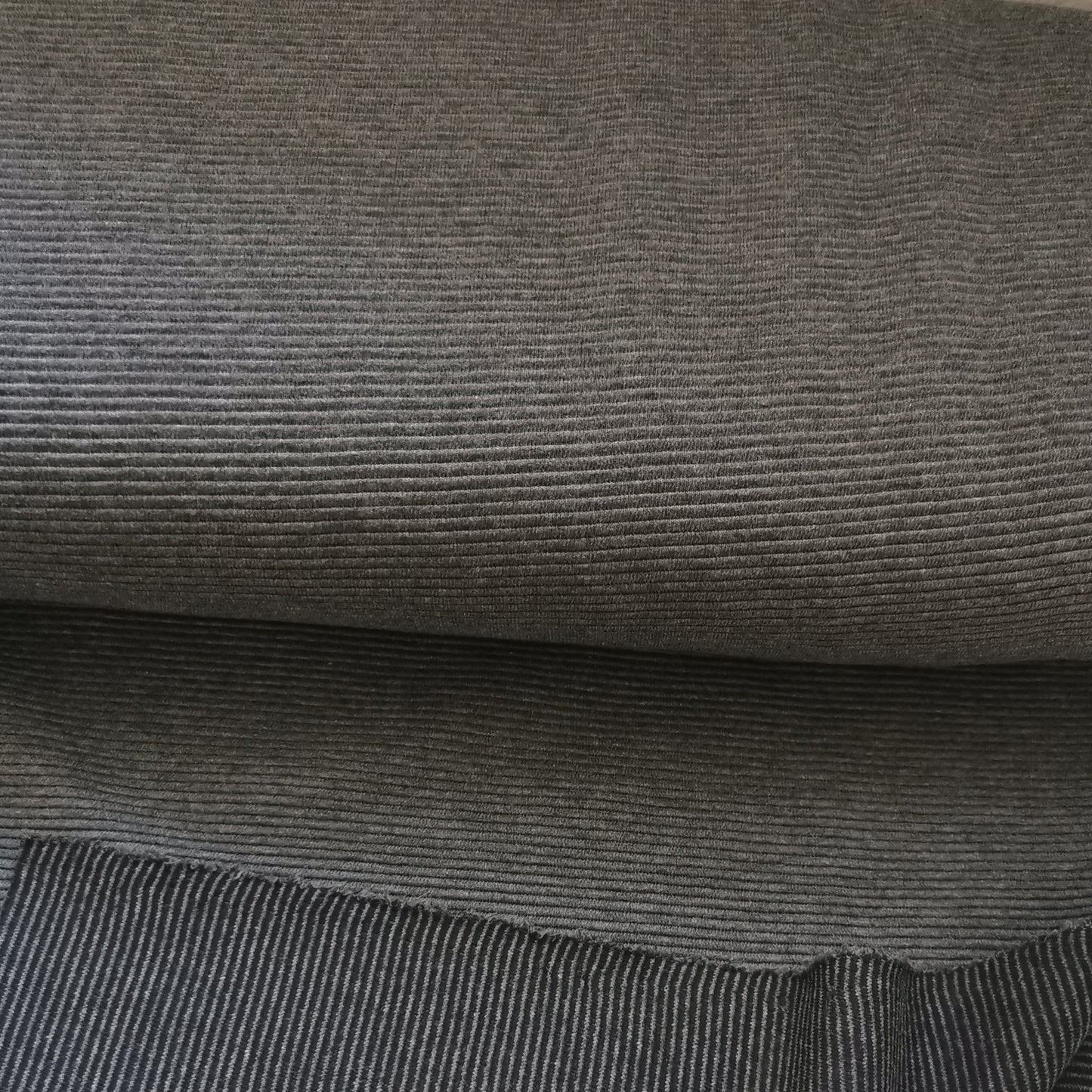 Mørkegrå melange - Ottoman Rib Jerseystof